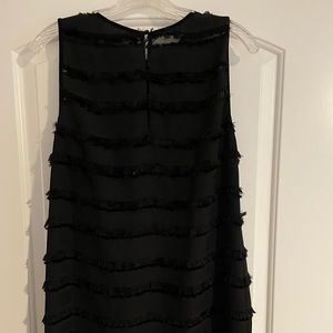 Michael Stars Black Fringe Sheath Dress Size Medium